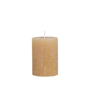 Candle, Rustic Pillar 40hrs burning time. Honey