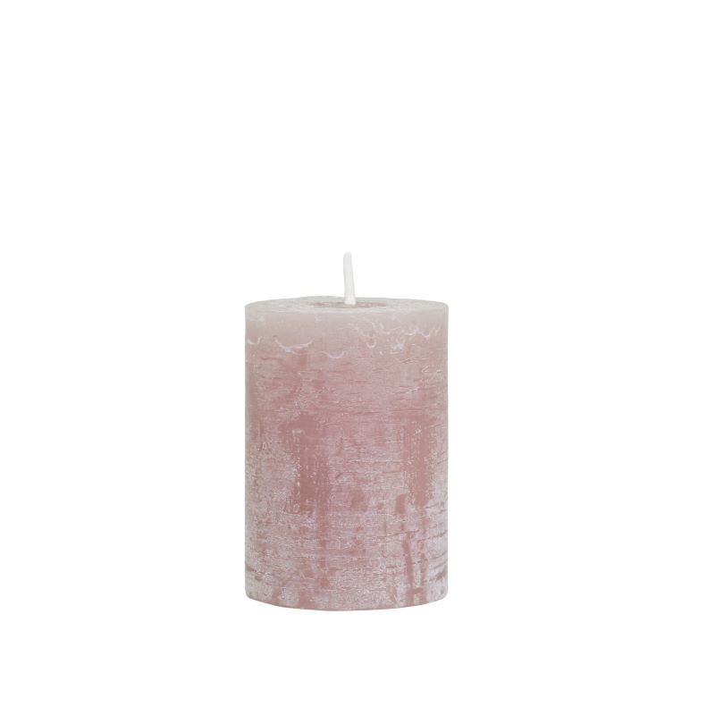 Candle, Rustic Pillar 40hrs burning time. Taupe