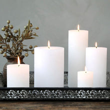 Load image into Gallery viewer, Candle, Rustic Pillar 40hrs burning time. White
