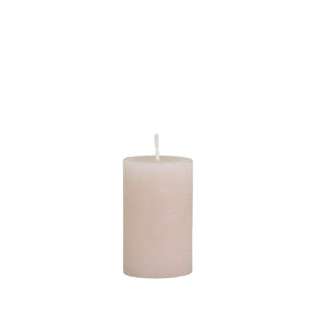 Candle, Rustic Pillar 16hrs burning time. Dusty Rose.