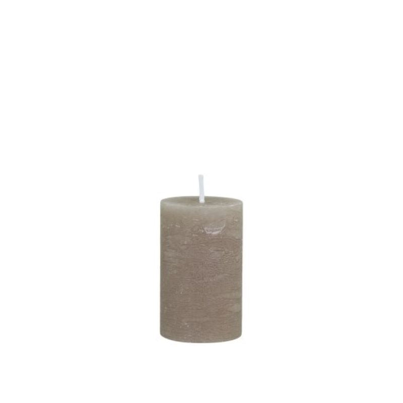 Candle, Rustic Pillar 16hrs burning time. Linen