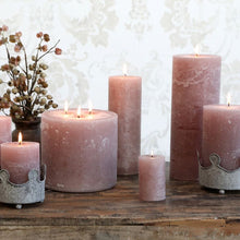 Load image into Gallery viewer, Candle, Rustic Pillar 16hrs burning time. Taupe.
