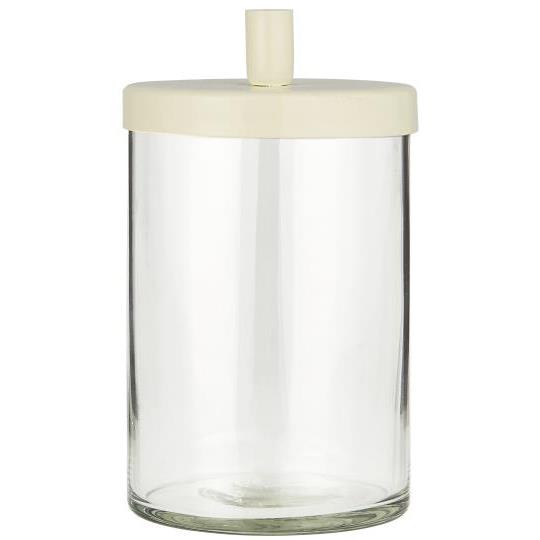 Candleholder, with lid holder for Taper candles, Cream
