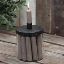 Load image into Gallery viewer, Candleholder, Antique Black / Coal, with lid for Short Dinner candles
