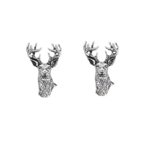 Cufflinks, Stag, Silver Tone, Gift boxed