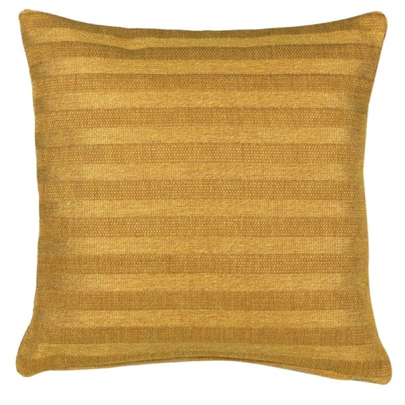 Cushion. Square, Mustard Striped Cushion, Suitable for Outdoor Use