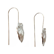 Load image into Gallery viewer, Earrings, Silver Colour Leaf Drop with Wire Fixing
