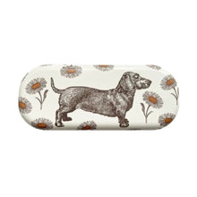 Load image into Gallery viewer, Glasses case. Dachshund Dog &amp; Daisy Design. Flock Lined Inner
