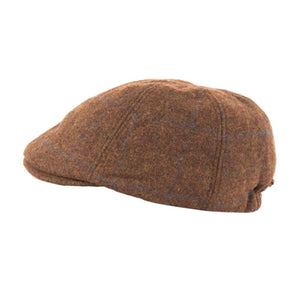 Hat, Tweed Cap in Brown Herringbone, One Size
