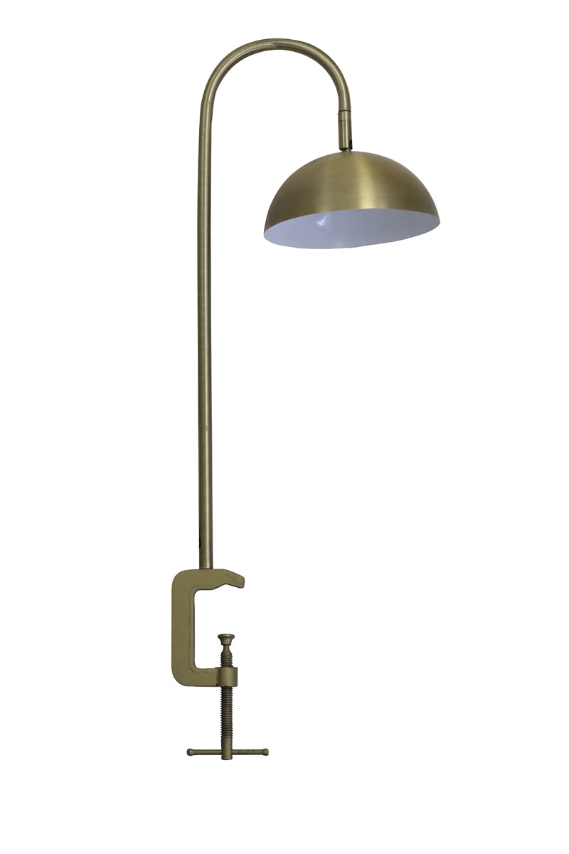 Lamp, Clamp/Clasp light. Antique Bronze/Brass. Directional Tilt Shade