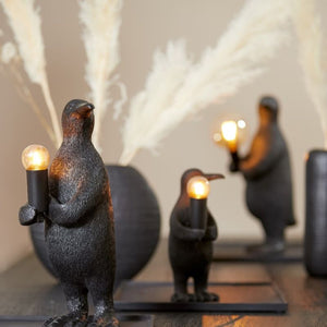 Table Lamp, Penguin, Matt Black, Small