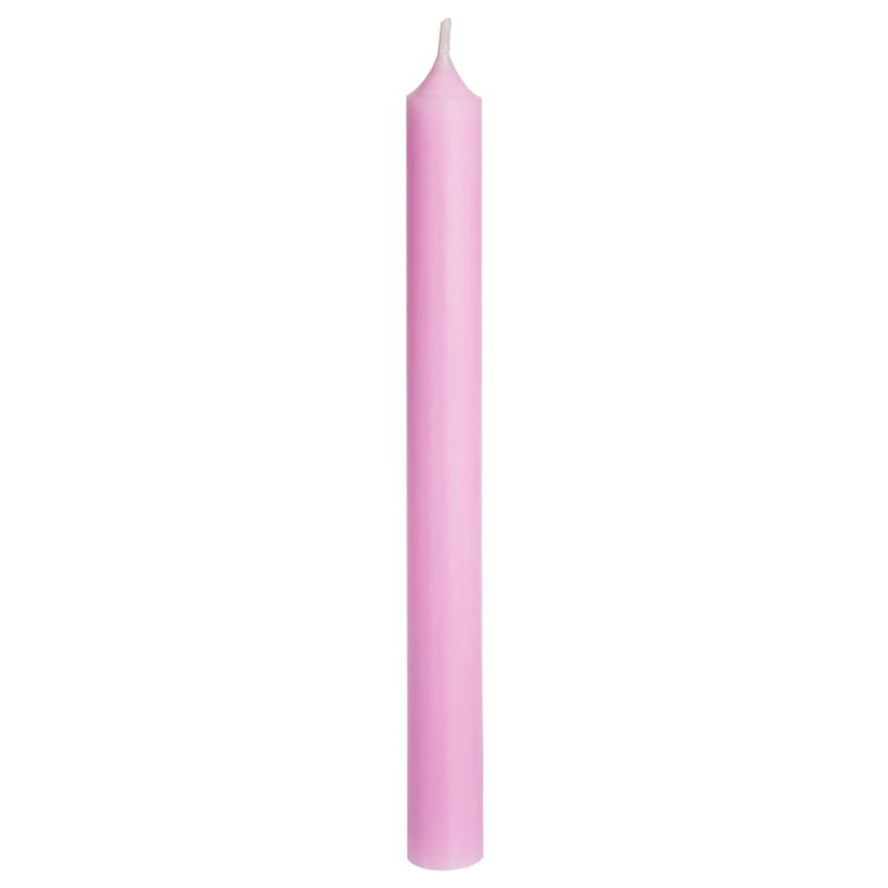 Candle, Long Dinner Candle 25cm, 11.5hrs burning time. Pastel Pink