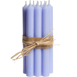 Candle, Long Dinner Candle 25cm, 11.5hrs burning time. Pastel Blue