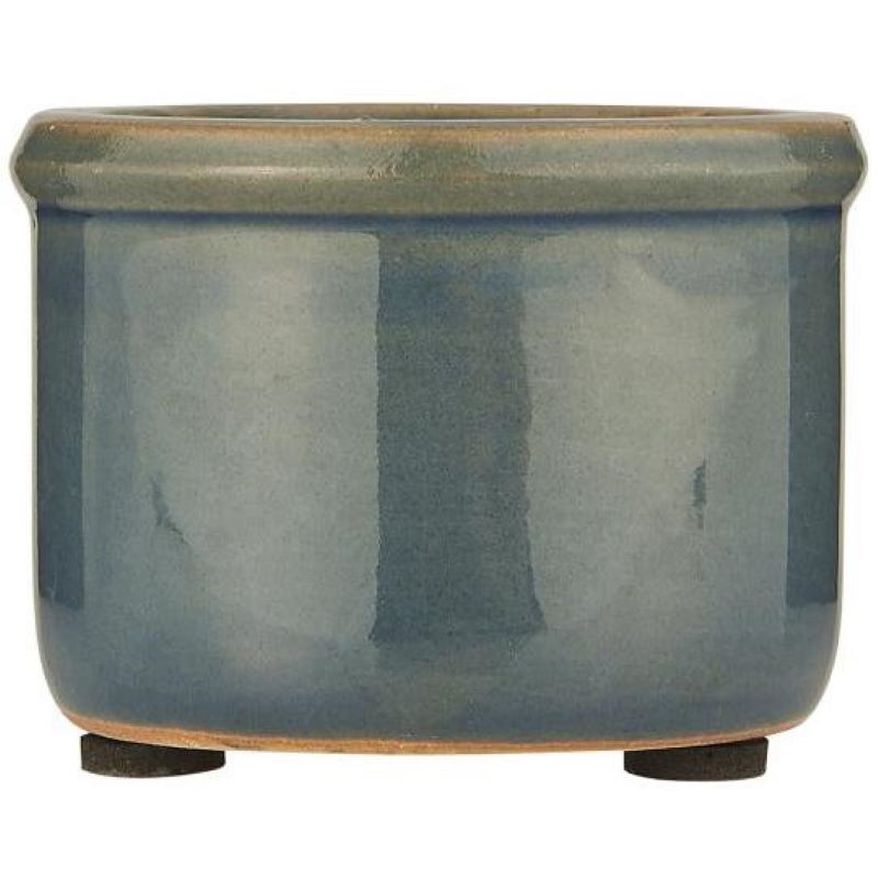 Pot, Mini Crackled Surface Plant Pot in Blue