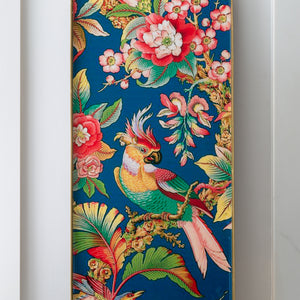 Tray. Drinks tray with parrot / tropical image in blue