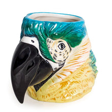 Load image into Gallery viewer, Vase, Hand Painted Ceramic Blue Parrot Head Decorative Vase / Storage Pot
