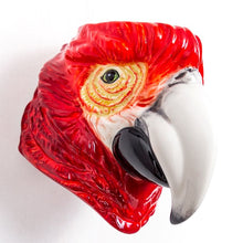 Load image into Gallery viewer, Vase, Hand Painted Ceramic Wall Mount Red Parrot Head Decorative Vase / Storage Pot
