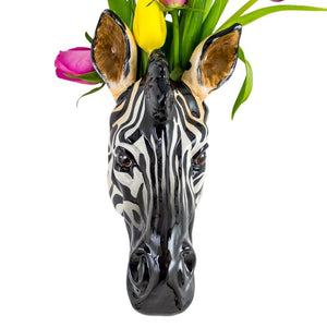 Vase, Hand Painted Ceramic Wall Mount Zebra Head Decorative Vase / Storage Pot
