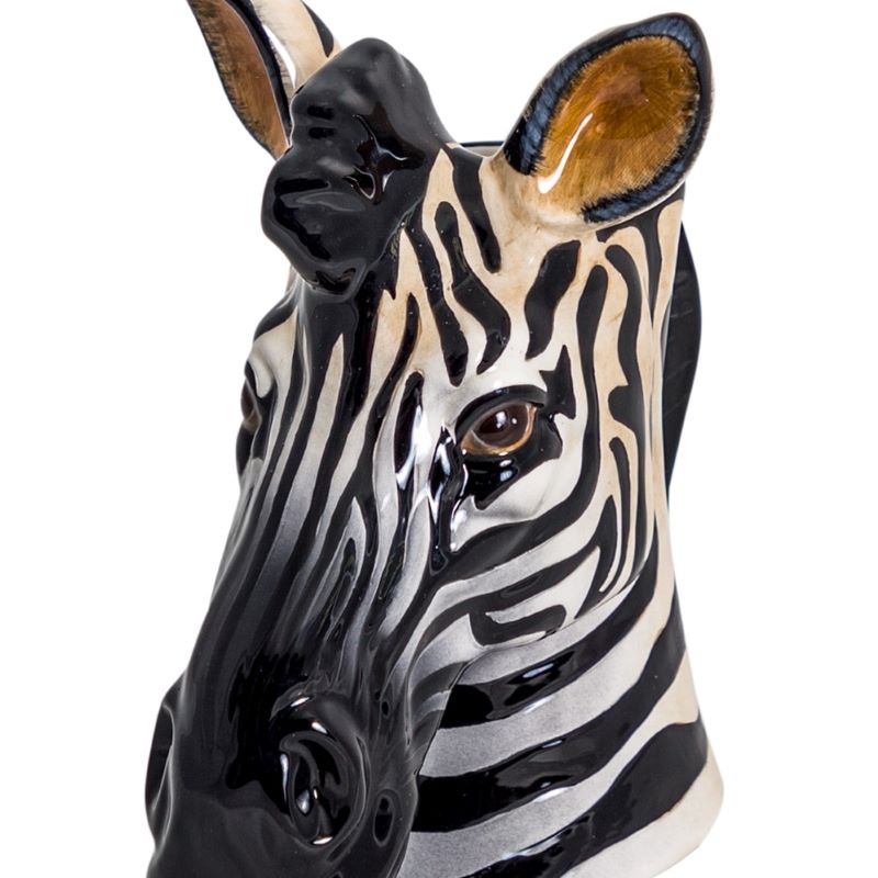 Vase, Hand Painted Ceramic Zebra Head Decorative Vase / Storage Pot