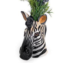 Load image into Gallery viewer, Vase, Hand Painted Ceramic Zebra Head Decorative Vase / Storage Pot
