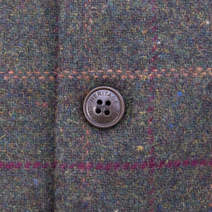 Waistcoat, traditional tweed wool style Green Check