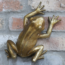 Load image into Gallery viewer, Wall Decoration, Frog.  Antique Gold Finish.

