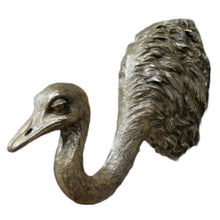 Load image into Gallery viewer, Wall Art, Antique Gold Head Ostrich Head, Wall Mount.
