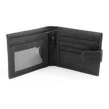 Load image into Gallery viewer, Wallet, Leather, Button up Black

