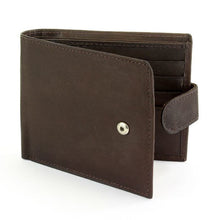 Load image into Gallery viewer, Wallet, Leather, Button up Brown
