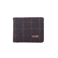 Load image into Gallery viewer, Wallet, Tweed Check, Blue, Wool Mix with card and note sections
