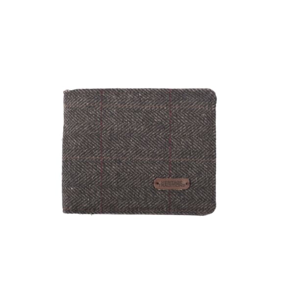 Wallet, Tweed Herringbone, Grey, Wool Mix with card and note sections
